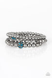 Noticeably Noir - Blue - Paparazzi Stretch Bracelet