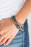 Noticeably Noir - Blue - Paparazzi Stretch Bracelet