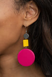 Modern Materials - Multi - Paparazzi Wooden Earrings