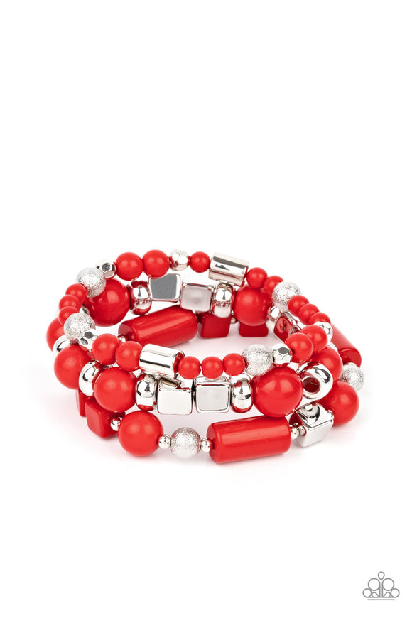 Perfectly Prismatic - Red - Paparazzi Stretch Bracelets