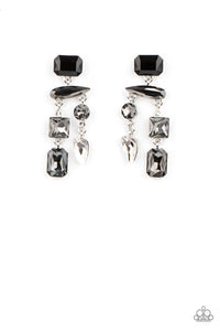 Hazard Pay - Silver - Paparazzi Post Earrings