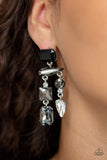 Hazard Pay - Silver - Paparazzi Post Earrings