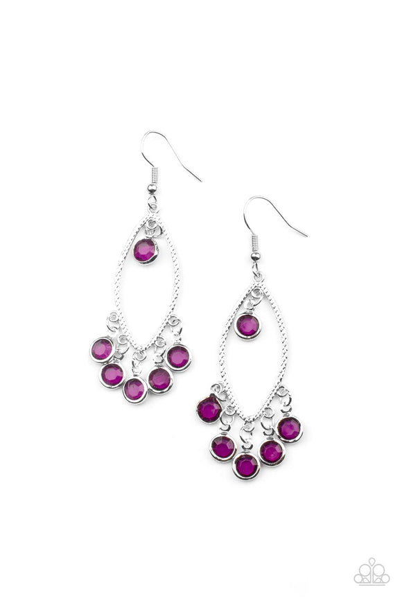 Glassy Grotto - Purple - Paparazzi Earrings