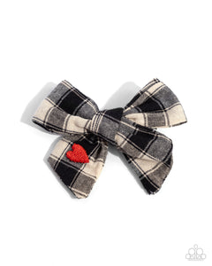 Plaid Picnic - Black - Paparazzi Accessories Hair Bow