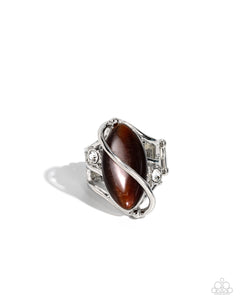 Enlightened Elegance - Brown  - Paparazzi Cat's Eye Ring