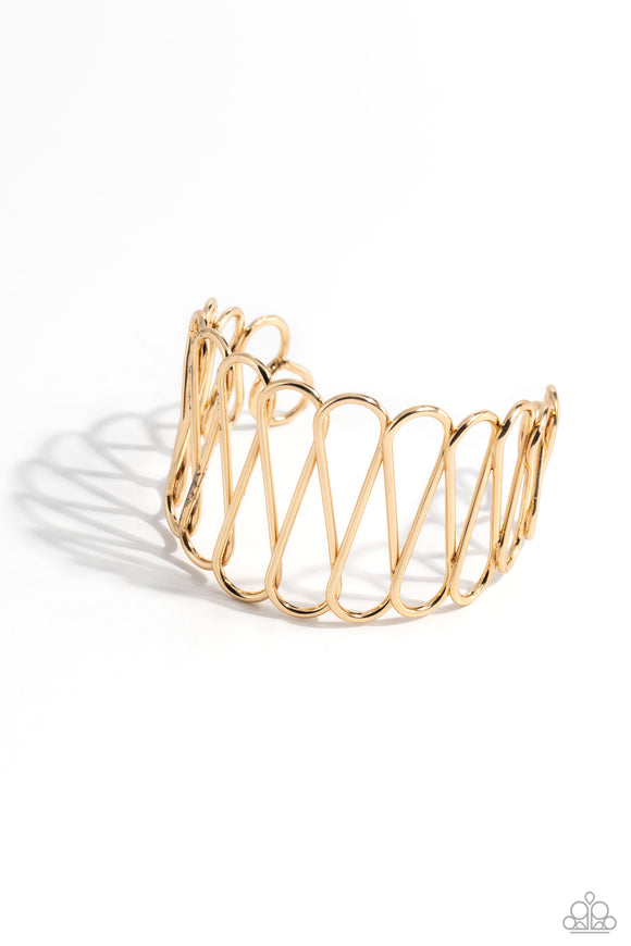 Wickedly Wired - Gold - Paparazzi Wire Cuff Bracelet