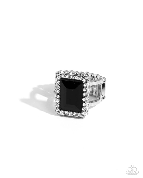 Glamorously Glitzy - Black - Paparazzi Ring