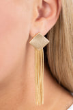 Experimental Elegance - Gold - Paparazzi Post Earrings