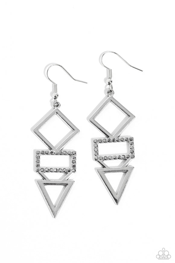 Glamorously Geometric - Silver - Paparazzi Accessories