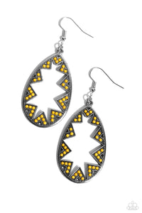 Wildly Wonderous - Yellow - Paparazzi Earrings