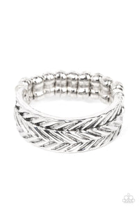 Rebellious Ridges - Silver - Paparazzi Ring