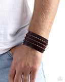 Western Twist - Brown - Paparazzi Leather Urban Snap Bracelet