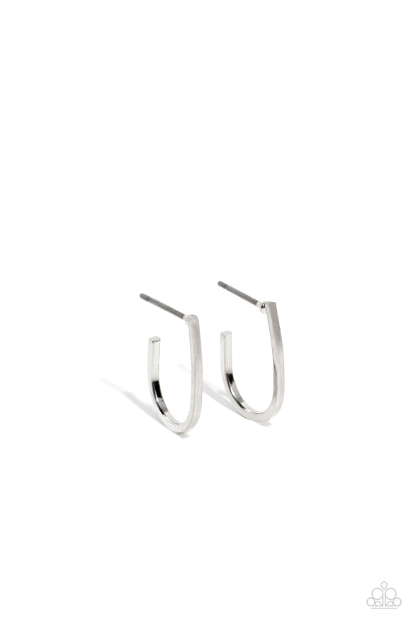 Admirable Arches - Silver - Paparazzi Hoop Earrings