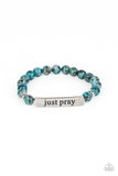 Just Pray - Blue - Paparazzi Inspirational Just Pray Bracelet