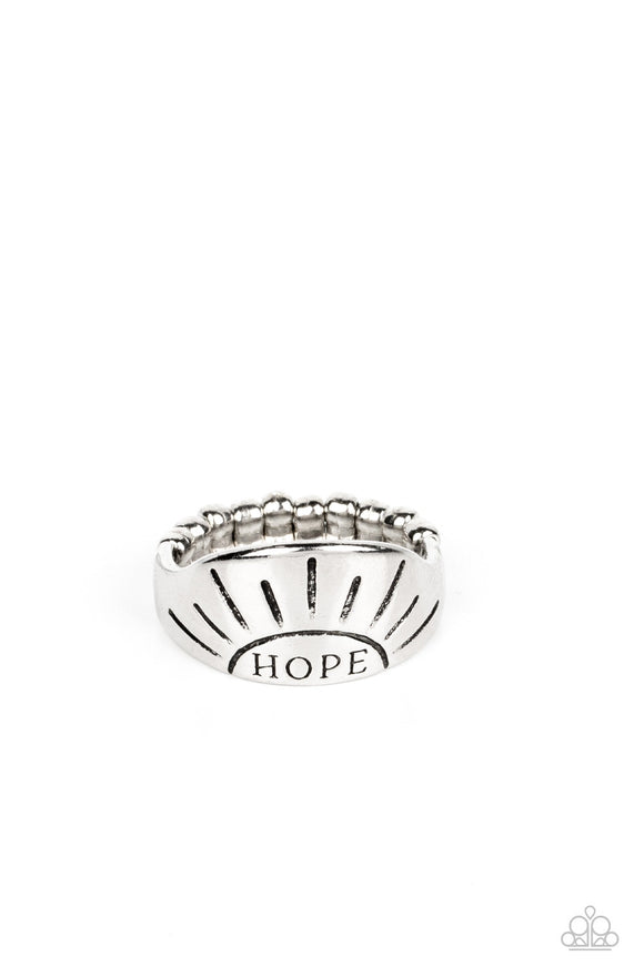 Hope Rising - Silver - Paparazzi Inspirational Sun Ring