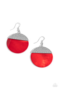 SHELL Out - Red - Paparazzi Shell Earrings