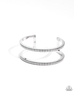 Prehistoric Passion - Silver - Paparazzi Dot Motif Cuff