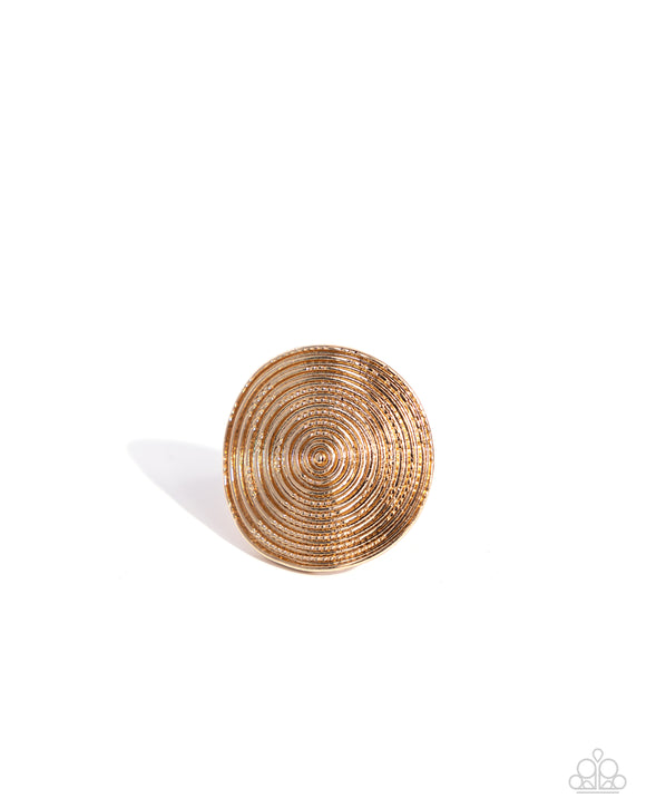 Dizzying Delight - Gold - Paparazzi Oversized Ring