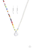 Smiling Showdown - White - Paparazzi Smiley Face Necklace