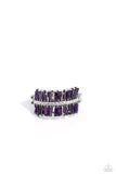 Staggering Stacks - Purple - Paparazzi Emerald Cut Ring