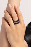 Staggering Stacks - Purple - Paparazzi Emerald Cut Ring