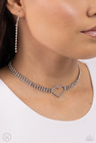 Rows of Romance - White - Paparazzi Heart Choker Necklace