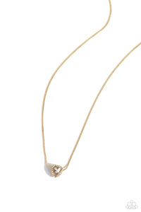 Simply Sentimental - Gold - Paparazzi Iridescent Heart Necklace