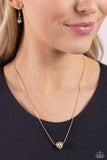 Simply Sentimental - Gold - Paparazzi Iridescent Heart Necklace