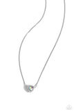 Simply Sentimental - White - Paparazzi Dainty Iridescent Heart Necklace