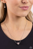 Simply Sentimental - White - Paparazzi Dainty Iridescent Heart Necklace