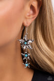 Tapered Tiers - Blue - Paparazzi Turoiuse Flower Earrings