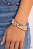 Just for Fun - Orange - Paparazzi Multi Fun Clay Disc Bracelet Stack