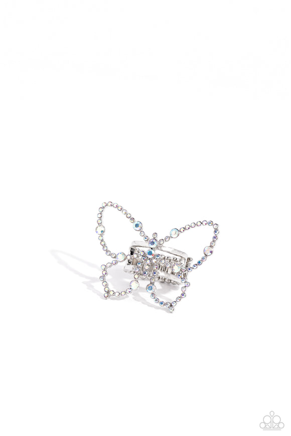 Soaring Sprinkles - Multi White - Paparazzi Butterfly Ring