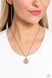 Emblematic Elegance - Gold - A  - Paparazzi Accessories Hexagon Initial Necklace