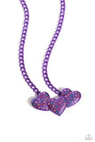 Low-Key Lovestruck - Purple - Paparazzi Dipped Metal Heart Necklace