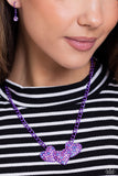 Low-Key Lovestruck - Purple - Paparazzi Dipped Metal Heart Necklace