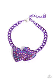 Lovestruck Lineup - Purple - Paparazzi Dipped Metal Heart Bracelet