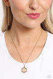 Emblematic Elegance - Gold - I  - Paparazzi Accessories Hexagon Initial Necklace PREORDER