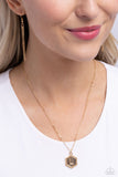 Emblematic Elegance - Gold - L  - Paparazzi Accessories Hexagon Initial Necklace PREORDER