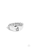 Monogram Memento - Silver - D - Paparazzi Initial Ring