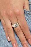 Monogram Memento - Silver - D - Paparazzi Initial Ring