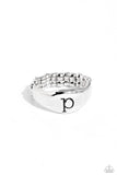 Monogram Memento - Silver - P - Paparazzi Initial Ring