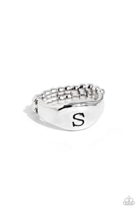 Monogram Memento - Silver - S - Paparazzi Initial Ring