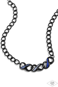 Infinite Impact - Multi - Paparazzi Pink Diamond Black Dipped Metal Necklace