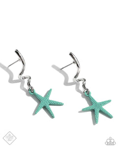 Written in the STARFISH - Blue - Paparazzi Post Earrings