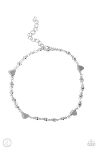 Highlighting My Heart - Silver - Paparazzi Heart Anklet