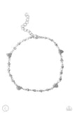 Highlighting My Heart - Silver - Paparazzi Heart Anklet