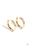 A-Lister Attention - Gold - Paparazzi Hinge Hoop Earrings