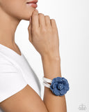 Garden Genre - White - Paparazzi Denim Rose Bracelet