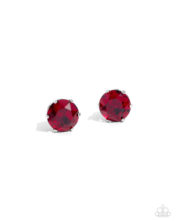 Breathtaking Birthstone - Red - Paparazzi January  Garnet Birthstone Post Earrings